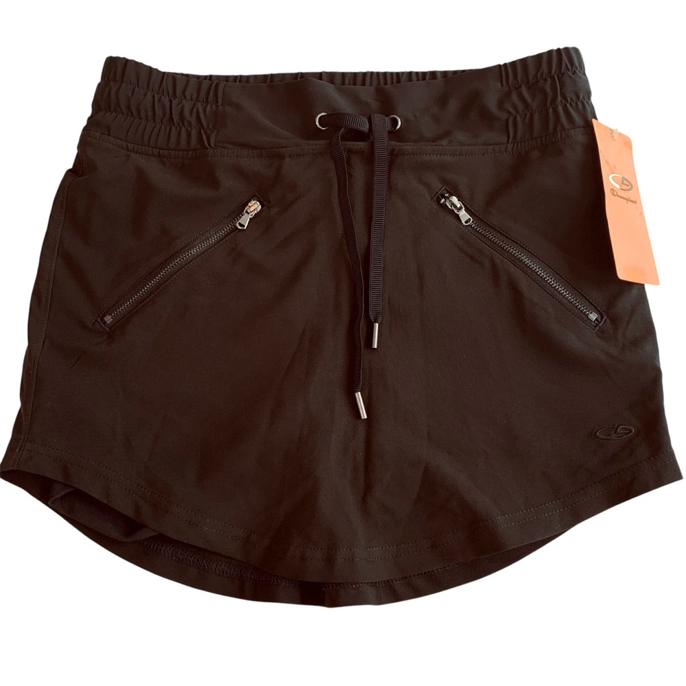 Champion Black Skorts Drawstring Waist Tennis Zip Pockets Womens Size XS NWT